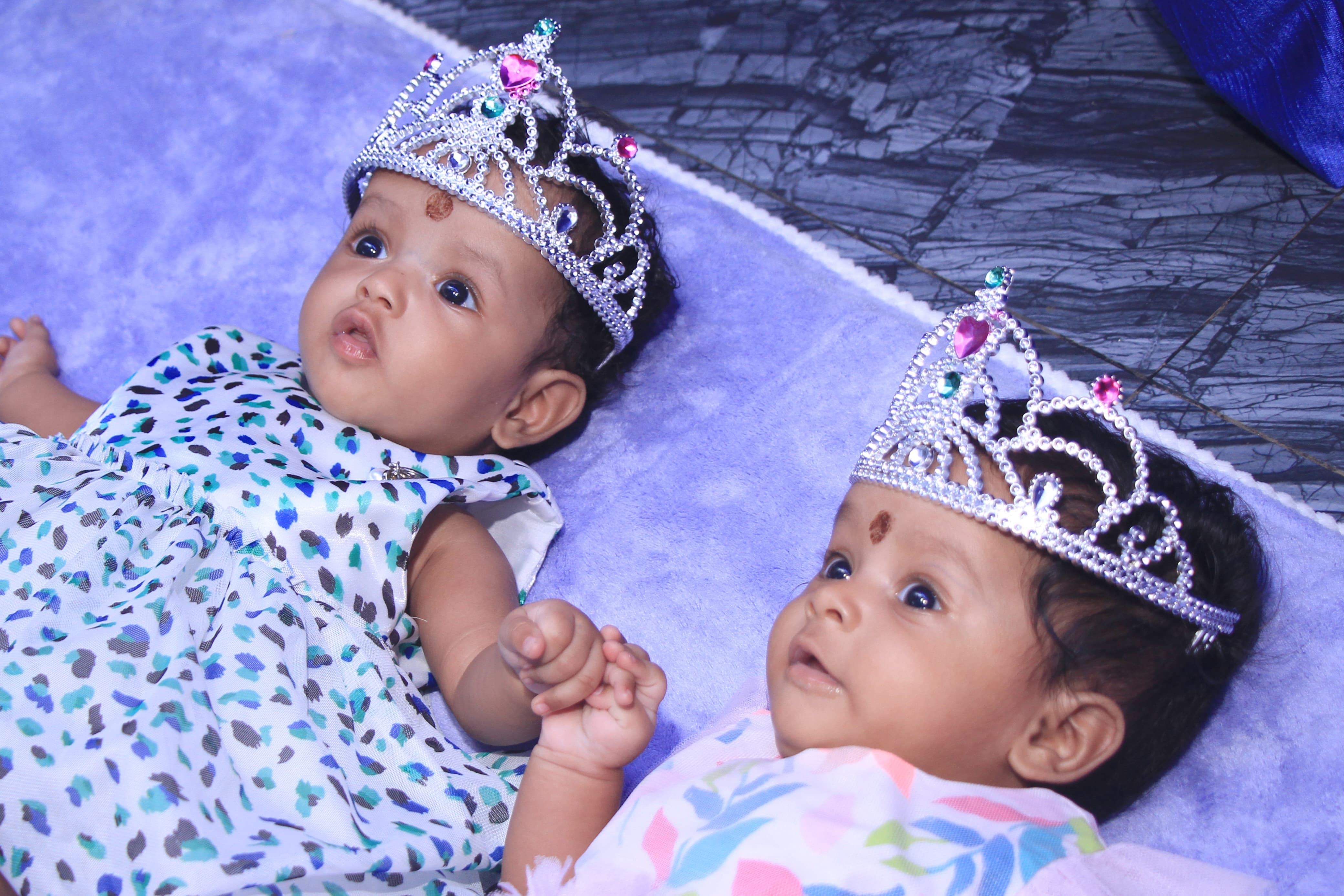 Baby lying on a soft, fluffy blanket for a photo shoot